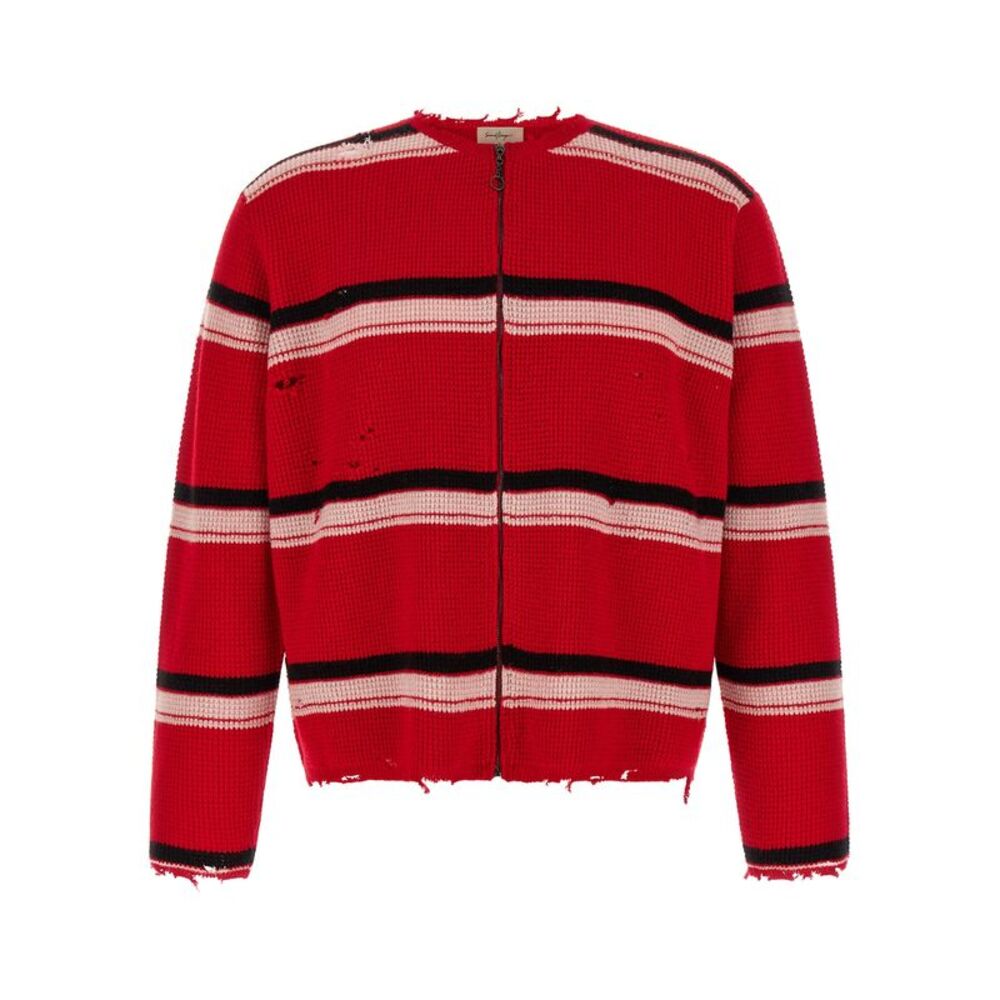 SECOND/LAYER Red Wool Men's Cardigan